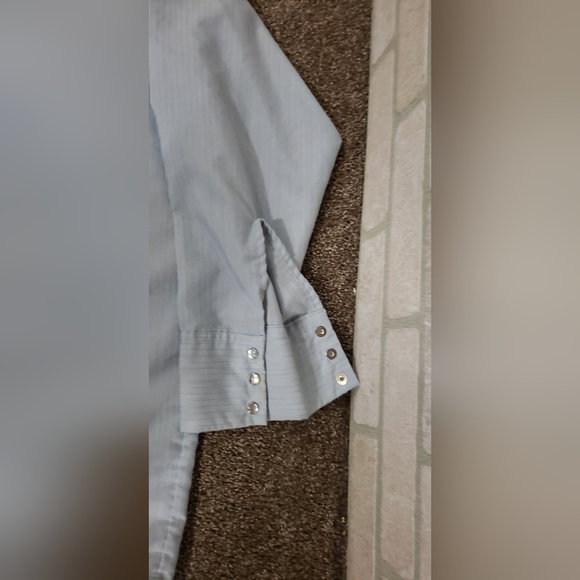 BIG TALL Christopher Hart Long Sleeve Light Blue Men's Button Up Dress Shirt - Picture 4 of 6